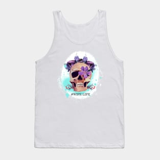 female skull, wife life, flowers Tank Top